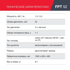 Бензиновый триммер FUBAG FPT 52 в Белгороде фото