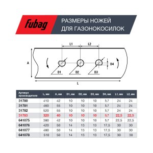 Нож для газонокосилок FUBAG 33 см в Белгороде фото