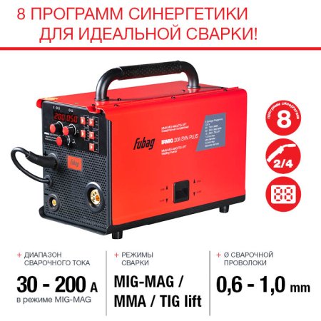 FUBAG Сварочный полуавтомат IRMIG 208 SYN PLUS c горелкой FB 250 3m в Белгороде фото