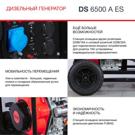 FUBAG Дизельный генератор с электростартером и коннектором автоматики DS 6500 A ES в Белгороде фото