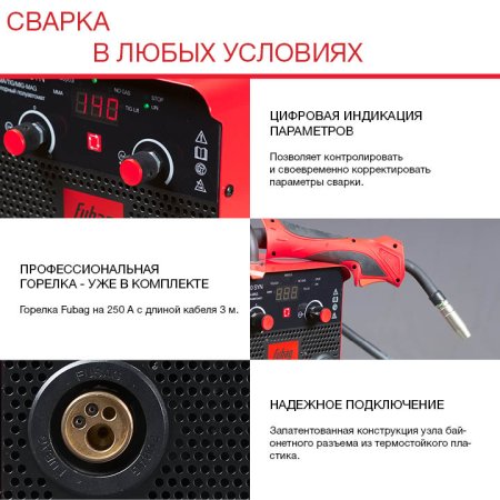 FUBAG Сварочный полуавтомат IRMIG 180 SYN с горелкой 250 А 3 м в комплекте в Белгороде фото