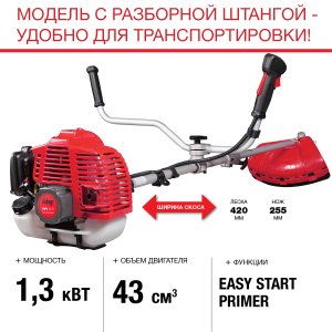 FUBAG Бензиновый триммер FPT 43R + Триммерная леска  сечение витой квадрат L 130 м * 2.4 мм в ПОДАРОК в Белгороде фото